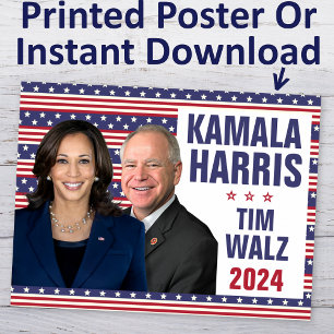Poster Kamala Harris Tim Walz 2024 Presidente Vice Fotos