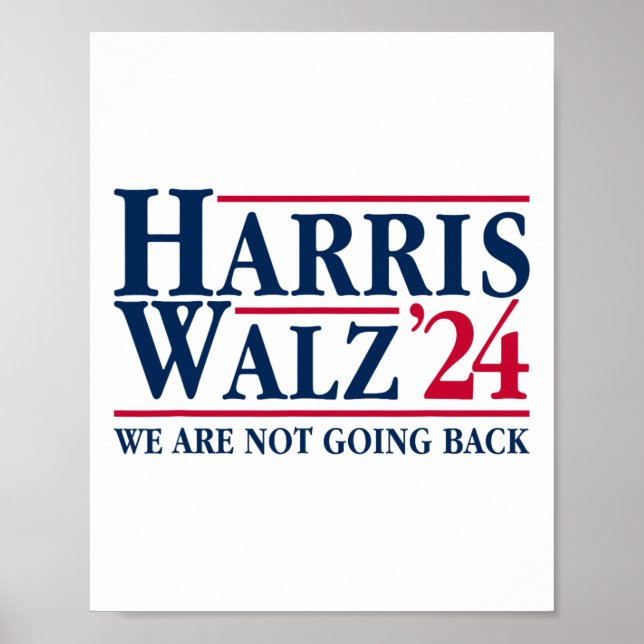 Poster Kamala Harris Tim Walz Vp Não Vamos Voltar! 1 (Frente)