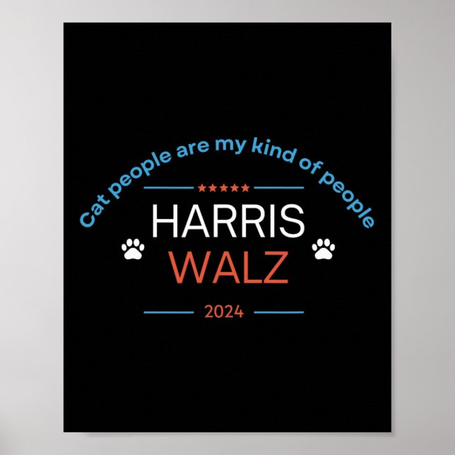Poster Kamala Harris Tim Wheimer 2024 Pessoas De Gato São (Frente)