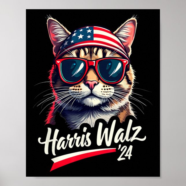 Poster Kamala Harris Tim Wheimer Cute Cat Presidente Engr (Frente)