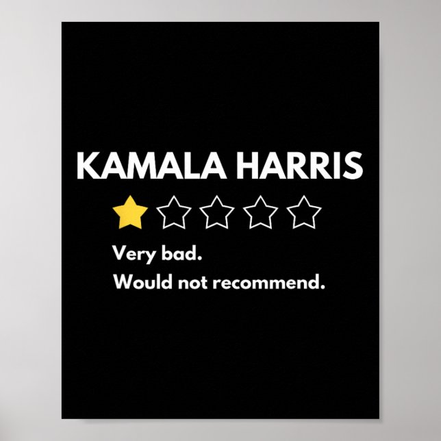 Poster Kamala Harris Um Ataque De 1 Estrela Muito Ruim Nã (Frente)