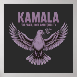 Poster Kamala pela Paz, Esperança e Igualdade Apoie Kamal