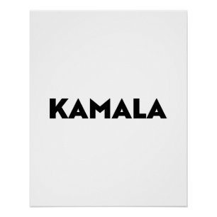 Póster Kamala - tipografia moderna - branco negro minimal