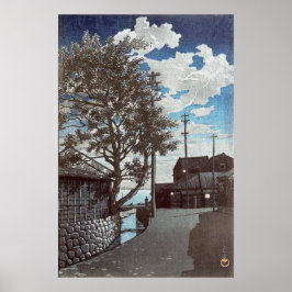 Poster Kamezaki na Província de Bishu Kawase Hasui 1928