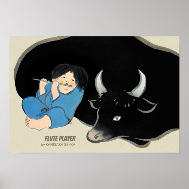 Poster Kamisaka Sekka Flute player OxEfeJapan CC0475 (Frente)
