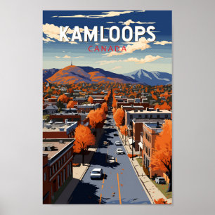 Poster Kamloops Canada Viagem Art Vintage