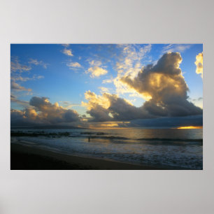 Póster Kamole Beach Thunderstorm Sunset