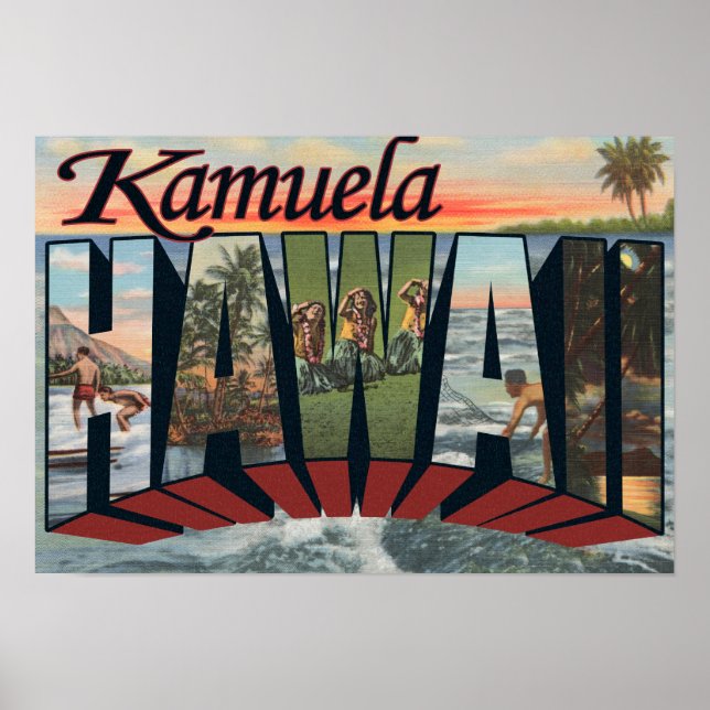 Poster Kamuela, Havaí - Cenas com Letras Grandes (Frente)