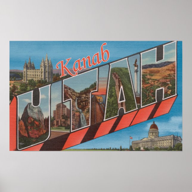 Póster Kanab, UtahLarge - Letra ScenesKanab, UT (Frente)