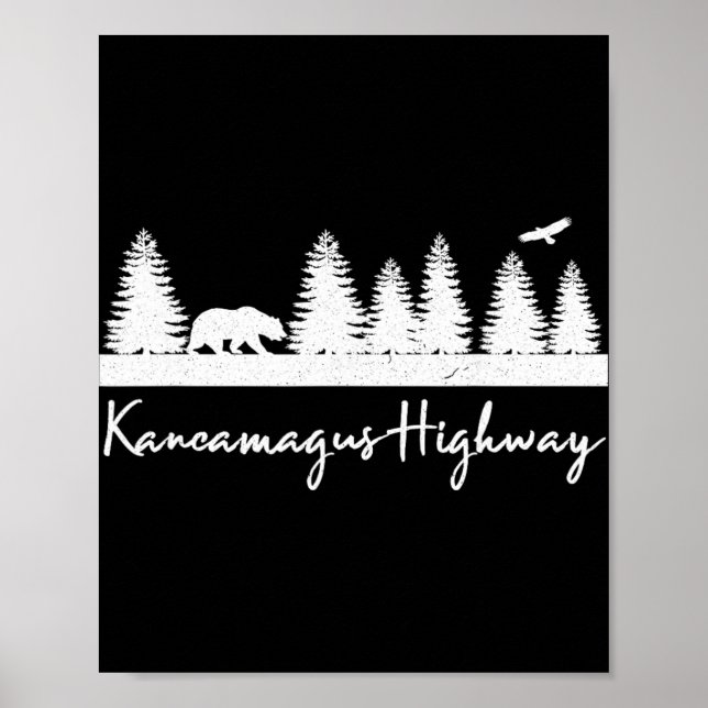 Poster Kancamagus Highway New Hampshire Rustic Bear Wildl (Frente)