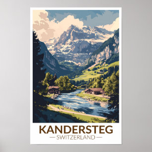 Poster Kandersteg Suíça Arte de Viagem Pintura Retro
