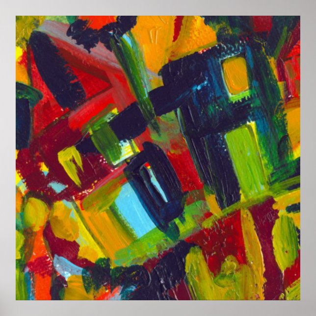 Poster Kandinsky '304' Colorful Abstrato Painting (Frente)