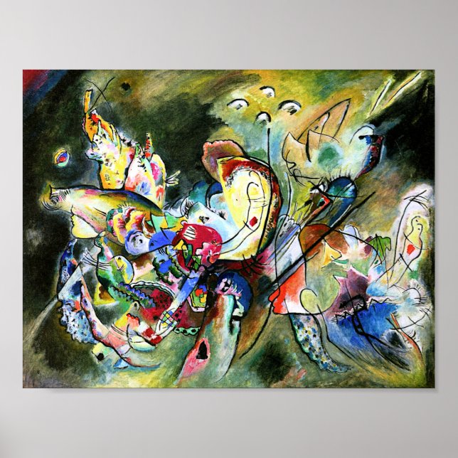 Poster Kandinsky - abstrato cor e acidentada (Frente)