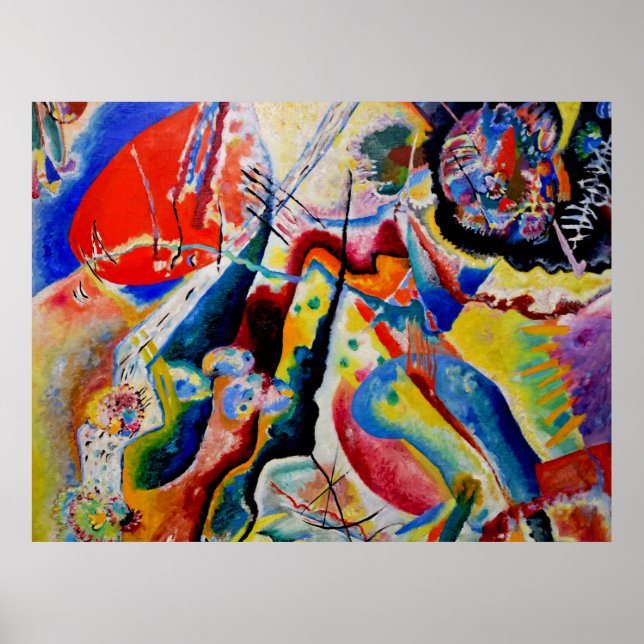 Poster Kandinsky - Bild mit rotem fleck, (Frente)
