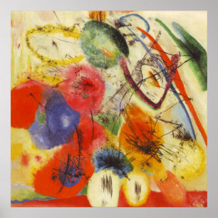 Póster Kandinsky Black Trakes Abstrato Painting