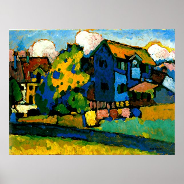 Poster Kandinsky - Blaues Haus Klein (Frente)