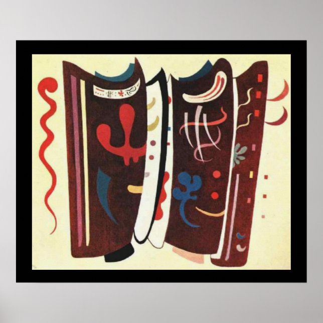 Póster Kandinsky Brown com Pintura de Abstrato suplementa (Frente)
