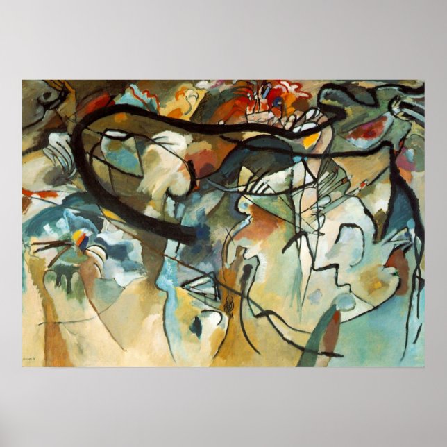 Póster Kandinsky Composition V Abstrato Canvas Pintura (Frente)