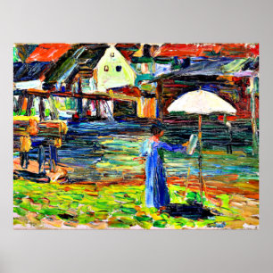 Poster Kandinsky - Gabriele Munter Painting em Kallmunz,
