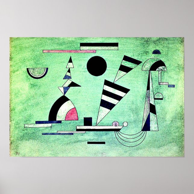 Poster Kandinsky - Imerso no trabalho de arte Verde, popu (Frente)