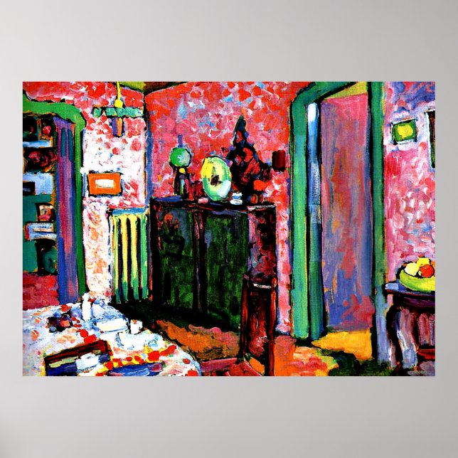 Póster Kandinsky: Interior, Minha Sala de Jantar, 1909 (Frente)