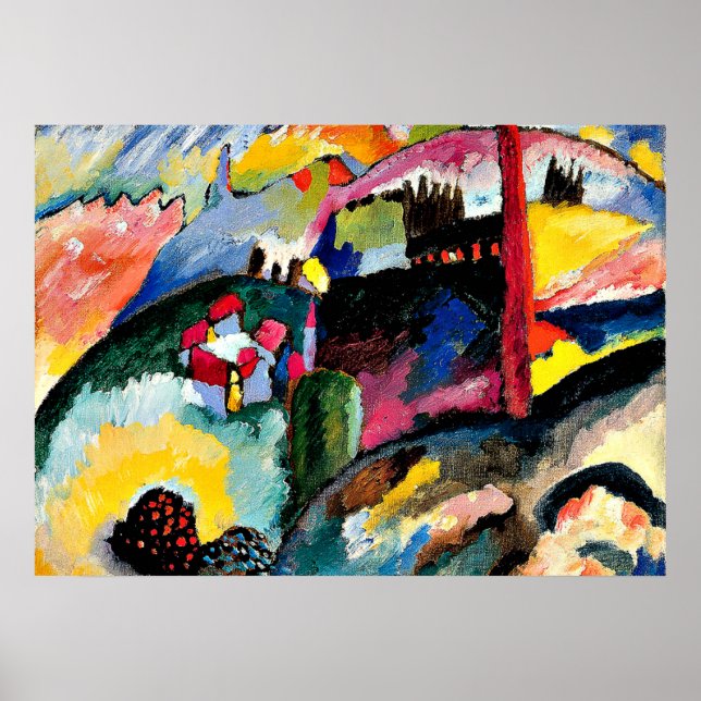 Póster Kandinsky - Paisagem com Chaminé de Fábrica (Frente)