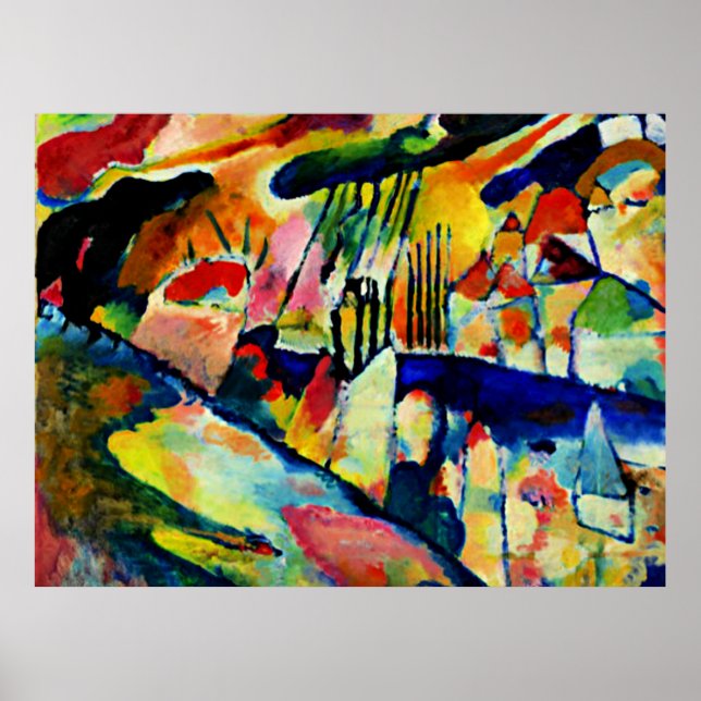 Poster Kandinsky - Paisagem com Chuva (Frente)