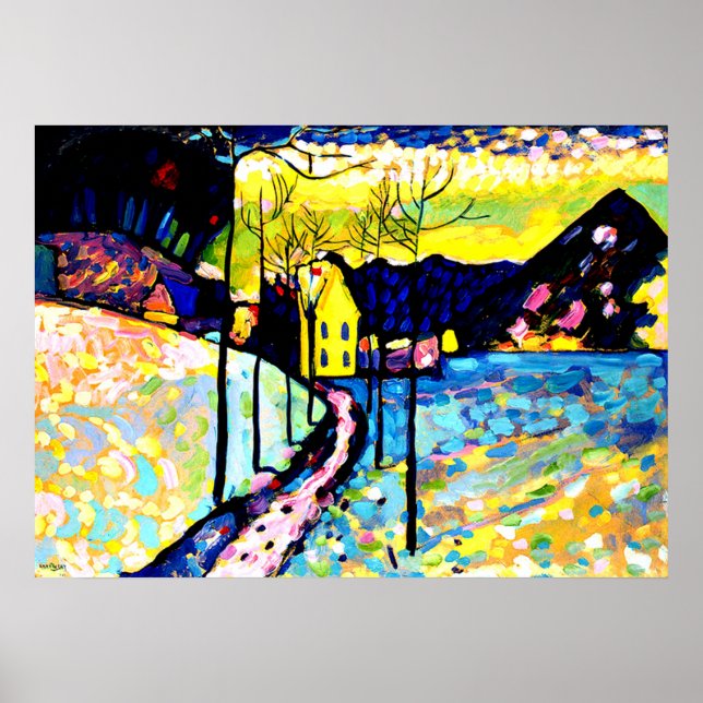 Póster Kandinsky - Paisagem de inverno (Frente)
