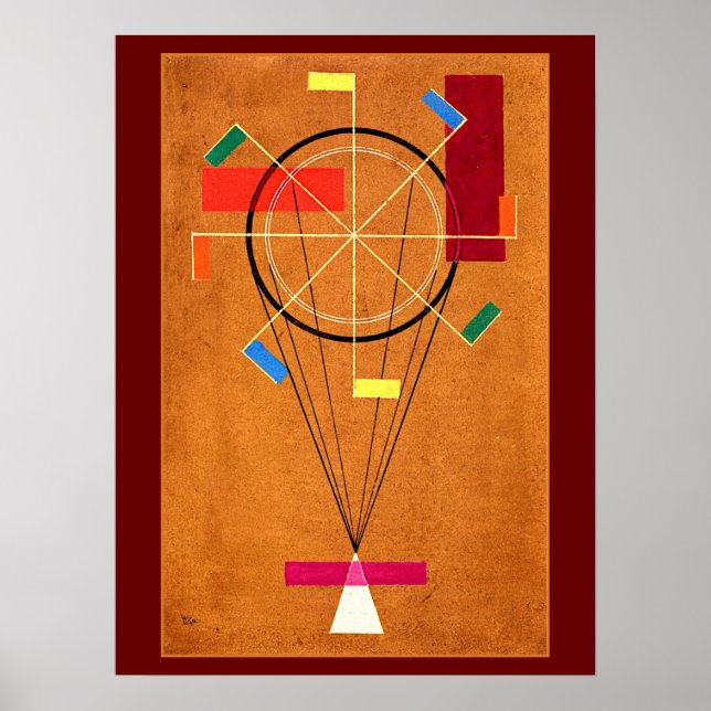 Poster Kandinsky - Pintura abstrata e alegre, (Frente)