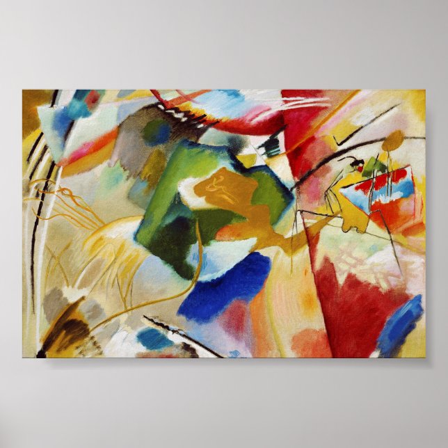 Poster Kandinsky, Pintura com o Centro Verde, Arte Modern (Frente)