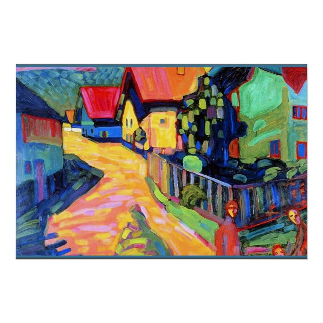 Póster Kandinsky - Rua Murnau com Mulheres, (Frente)