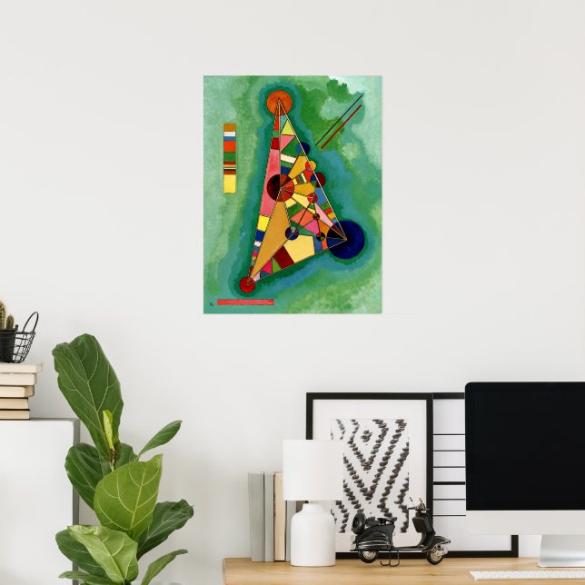 Poster Kandinsky - Triângulo Multicolorido (Escritório em casa)
