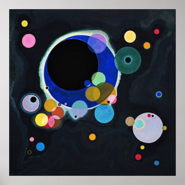 Poster Kandinsky Vários Círculos Abstrato Trabalho de art (Frente)