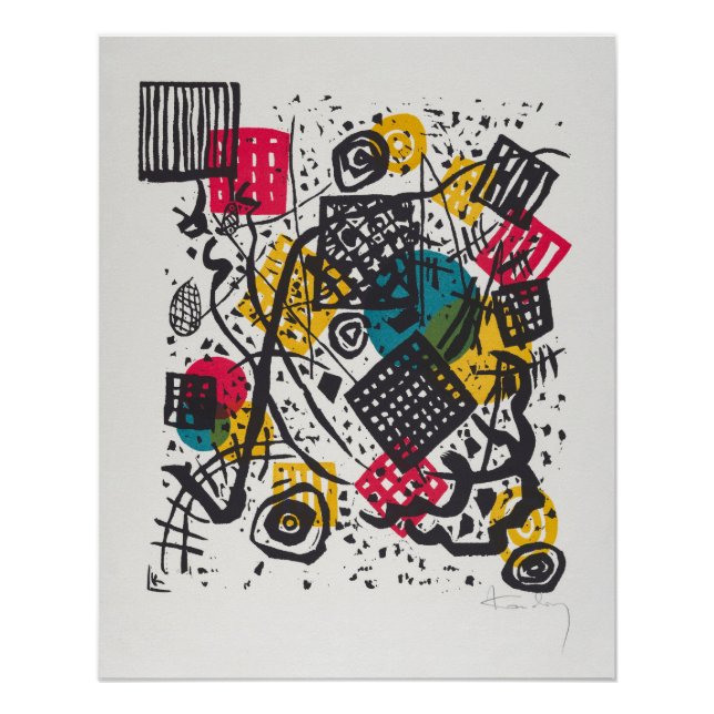 Póster Kandinsky Vintage Kleine Welten V Bauhaus Abstrato (Frente)