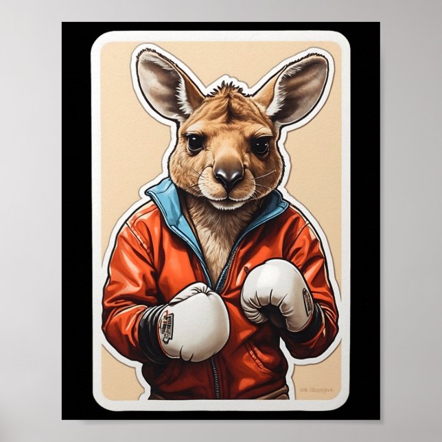 Poster Kangaroo Boxer Design - Reproduzindo Kangaroo Ar (Frente)
