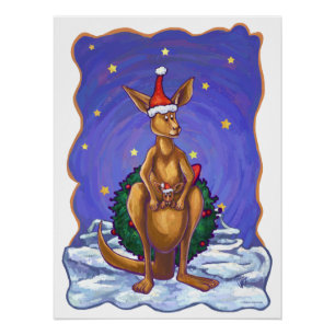 Póster Kangaroo Christmas StarNight