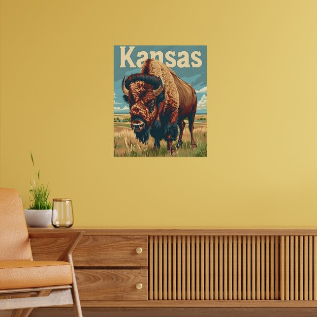 Poster Kansas American Bison (Sala de Estar 2)