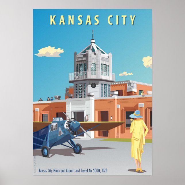 Poster Kansas City Airport Art Deco (Frente)