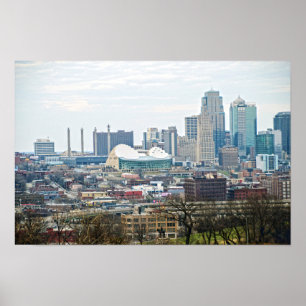 Póster Kansas City do centro, Missouri, vista