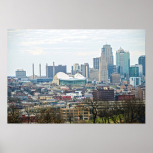Póster Kansas City do centro, Missouri, vista