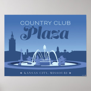 Poster Kansas City Landmarks: Country Club - 24 x 18
