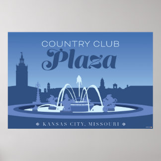 Poster Kansas City Landmarks: Country Club - 36 x 24