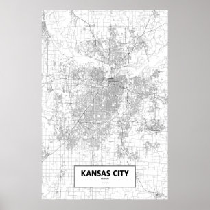 Poster Kansas City, Missouri (preto em branco)