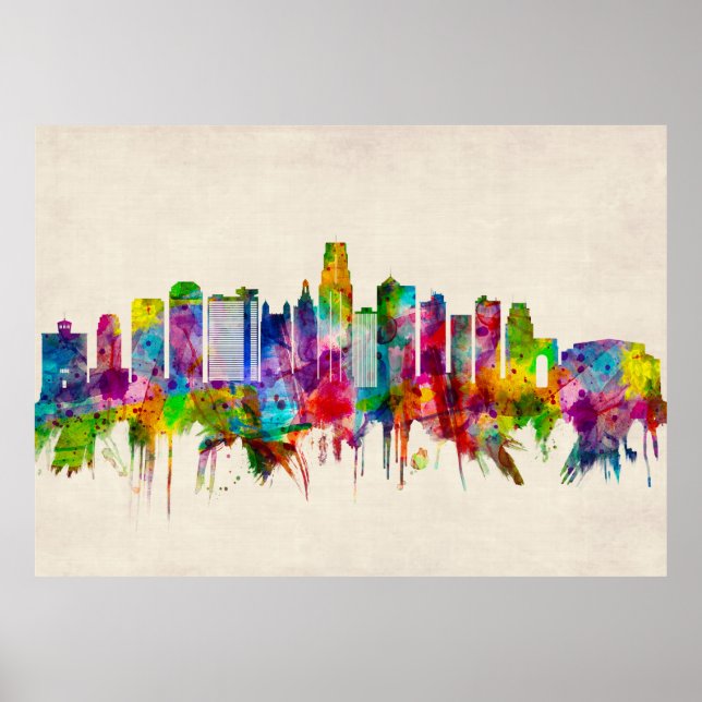 Poster Kansas City Missouri Skyline (Frente)