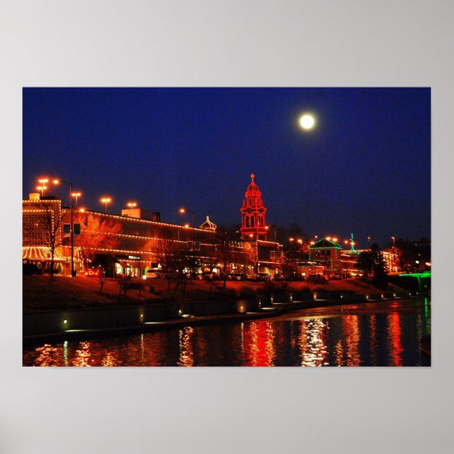 Póster Kansas City Plaza fica sob lua cheia (Frente)