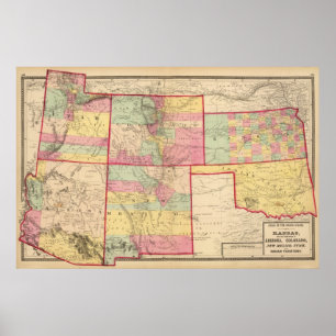 Poster Kansas, e arizona, Colorado, New mexico, Utá