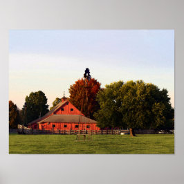 Poster Kansas Red Barn no outono