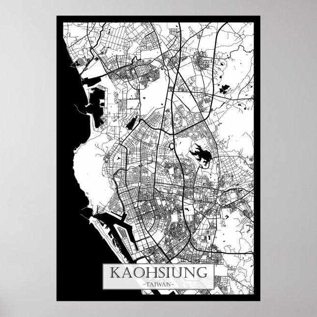 Poster Kaohsiung City Taiwan Map (Frente)