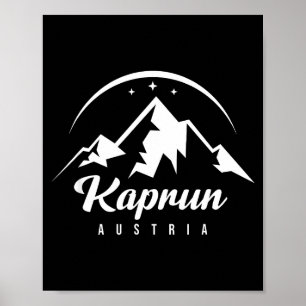 Poster Kaprun Áustria resort de esqui esquiando snowboard