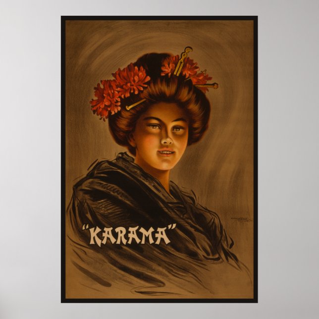 Poster Karama: Atriz japonesa Romance Geisha (Frente)